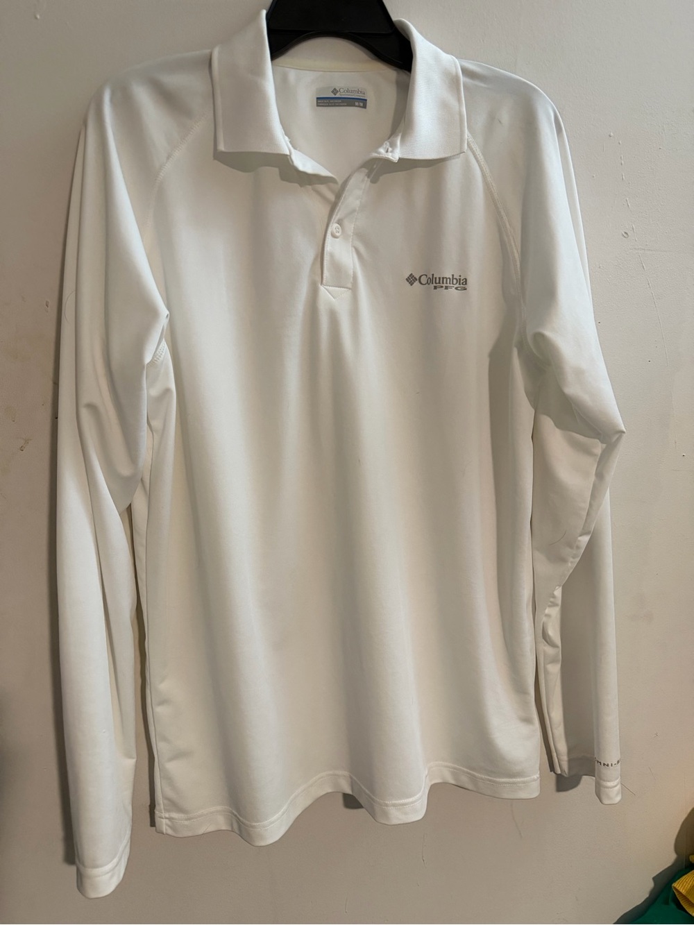 Columbia Men’s PFG Long-Sleeve White Performance Polo size M
